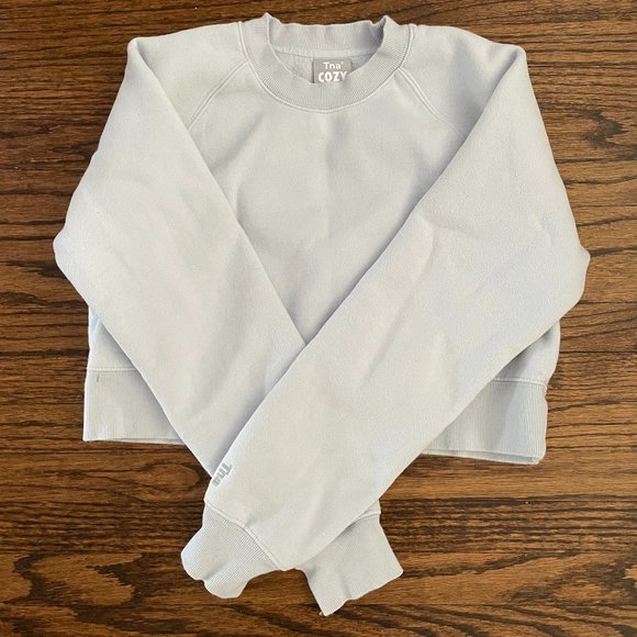 TNA- Cozy Fleece, Cropped Crewneck ,Size xs, Glacier blue, Perfect Fit - Picture 1 of 1